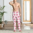 thumbnail image 2 of Logiee pink polka dot bows Print Pajama Pants for Men,Men’s Pajama Bottoms,Mens PJ Pants with Pockets & Button Fly-XX-Large, 2 of 6