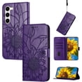 thumbnail image 2 of Wallet Case for Samsung Galaxy S23 Case with Card Holder,Sunflower Pattern Leather Phone Case with Kickstand Magnetic Closure Shockproof Cover for Samsung Galaxy S23 Purple Sunflower, 2 of 18