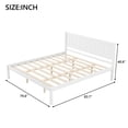 thumbnail image 4 of King Size Bed Frame with Headboard,Wood Bed Frame with Slat Support,No Box Spring Needed,White, 4 of 8