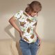 thumbnail image 3 of Balery Cute Sloth Body de cuello redondo de manga corta para mujer Tops de manga corta Tops básicos-Large, 3 of 7