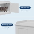 thumbnail image 6 of Acekid 31.5 Inch Cat Litter Box Enclosure, Wooden Hidden Litter Box Cabinet, Indoor Cat Washroom Furniture with Barn Door, Modern End Table,White, 6 of 9