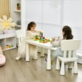 thumbnail image 4 of Gymax Kids Table & 2 Chairs Set Toddler Activity Play Dining Study Desk Baby Gift White, 4 of 10