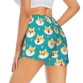 thumbnail image 3 of Vsdgher Cute Shiba1 Print Women's Running Double Layer Shorts High Waisted with Pockets Elastic Yoga Workout Athletic Gym Sports, 3 of 8