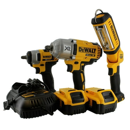 DeWalt DCK398HM2 20v Hpdr 1/2" And 3/8" Impact Kit With Flood Light