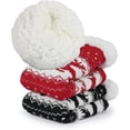 thumbnail image 2 of Slipper Socks for Women with Gripper - Winter Non Slip Thick Fuzzy Socks - Warm Cozy Christmas Gift 1/2Pairs, 2 of 6