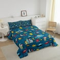 thumbnail image 3 of Erosebridal Cartoon Transportation Bedding Full Comforter Set, Helicopter Ship Modern Building Down Comforter, Reversible 3pcs, 3 of 8