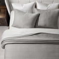 thumbnail image 5 of EVERGRACE Channel Stitch 100% Cotton Quilt Set King Size, Pre-Washed Cotton Sateen Coverlet Bedspread, 3-Piece Soft & Breathable Bedding Set with 2 Shams for All Seasons, Fog Gray, 5 of 8