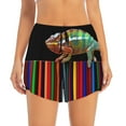 thumbnail image 2 of Balery Chameleon Panther On Colored Pencils Pattern Women's Running Shorts with Liner 2 Pockets Elastic Workout Athletic Gym Yoga Shorts-X-Large, 2 of 7