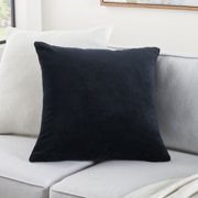 Mina Victory Sofia Solid Velvet Reversible 20 x 20 Indoor Throw Pillow Black