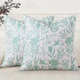 thumbnail image 1 of linely Floral Throw Pillow Covers 20"x20"" Set of 2, Rust Vintage Block Print Linen Fall Pillow Covers, Rustic Neutral Toile Farmhouse Decorative Square Pillowcases for Couch Sofa, 1 of 4