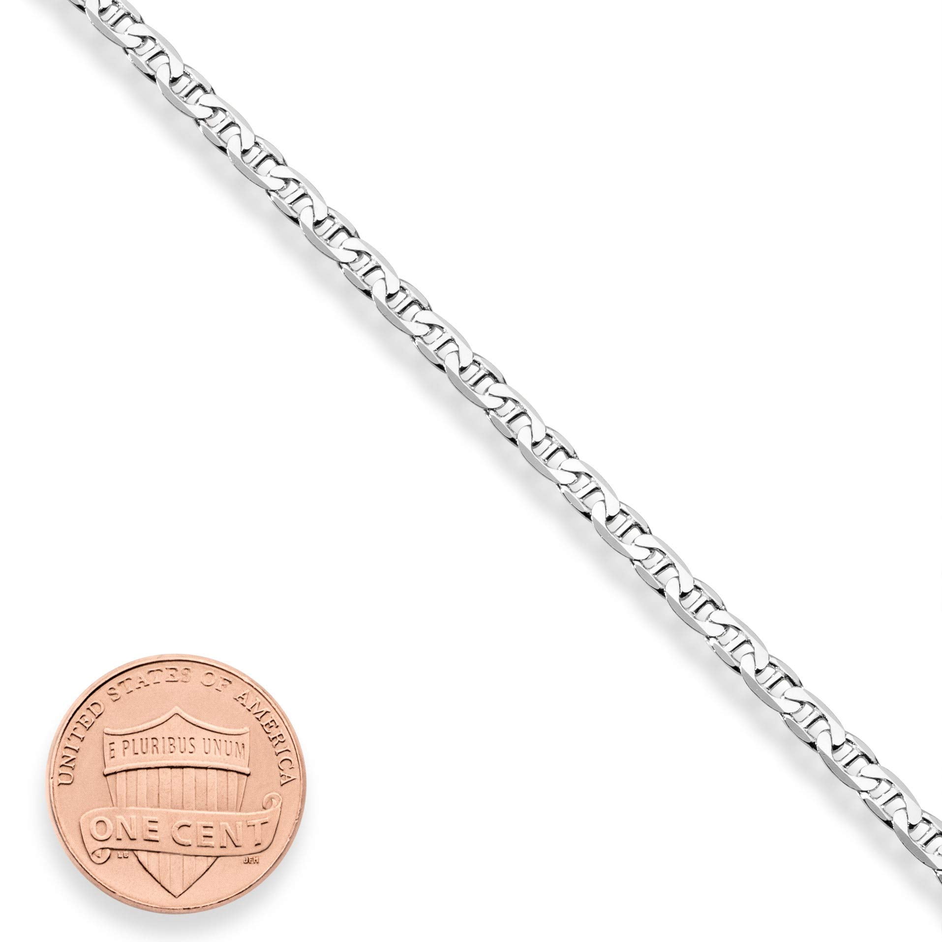 Miabella 925 Sterling Silver Italian 3mm, 4mm Solid Diamond-Cut Mariner Link Chain Anklet Ankle Bracelet for Women, Made in Italy (Width 3mm, Length 9 Inches)