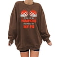 thumbnail image 1 of Blusa de manga larga suelta con estampado de moda para mujer, blusas informales con cuello redondo, sudaderas con capucha Pompotops FGAJ4600, 1 of 4