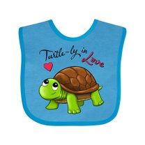 Inktastic Turtle-ly in Love Cute Valentine Turtle Boys or Girls Baby Bib