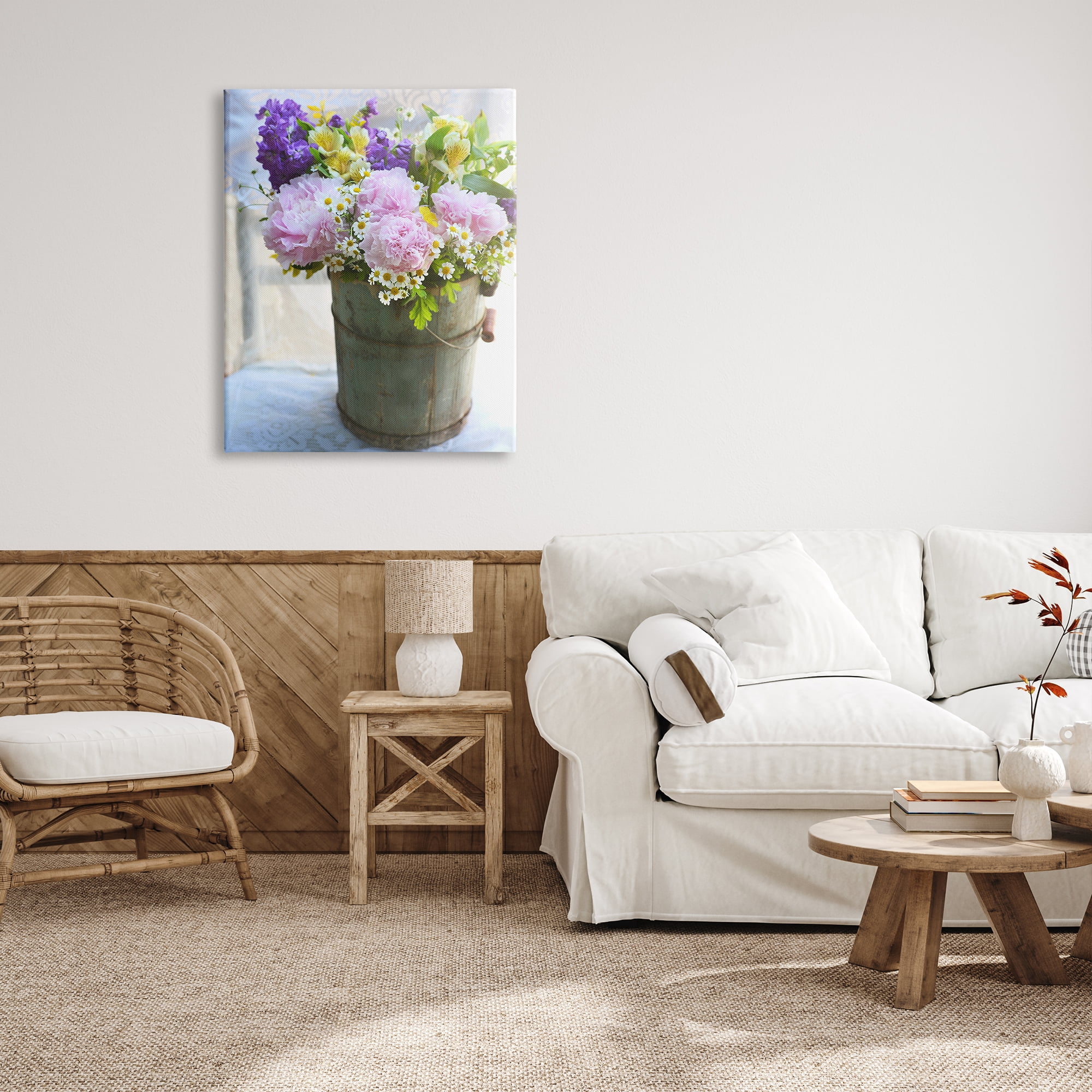 Stupell Industries Flowers in Country Tin Botanical & Floral Photography Gallery Wrapped Canvas Art Print Wall Art, 30 x 40