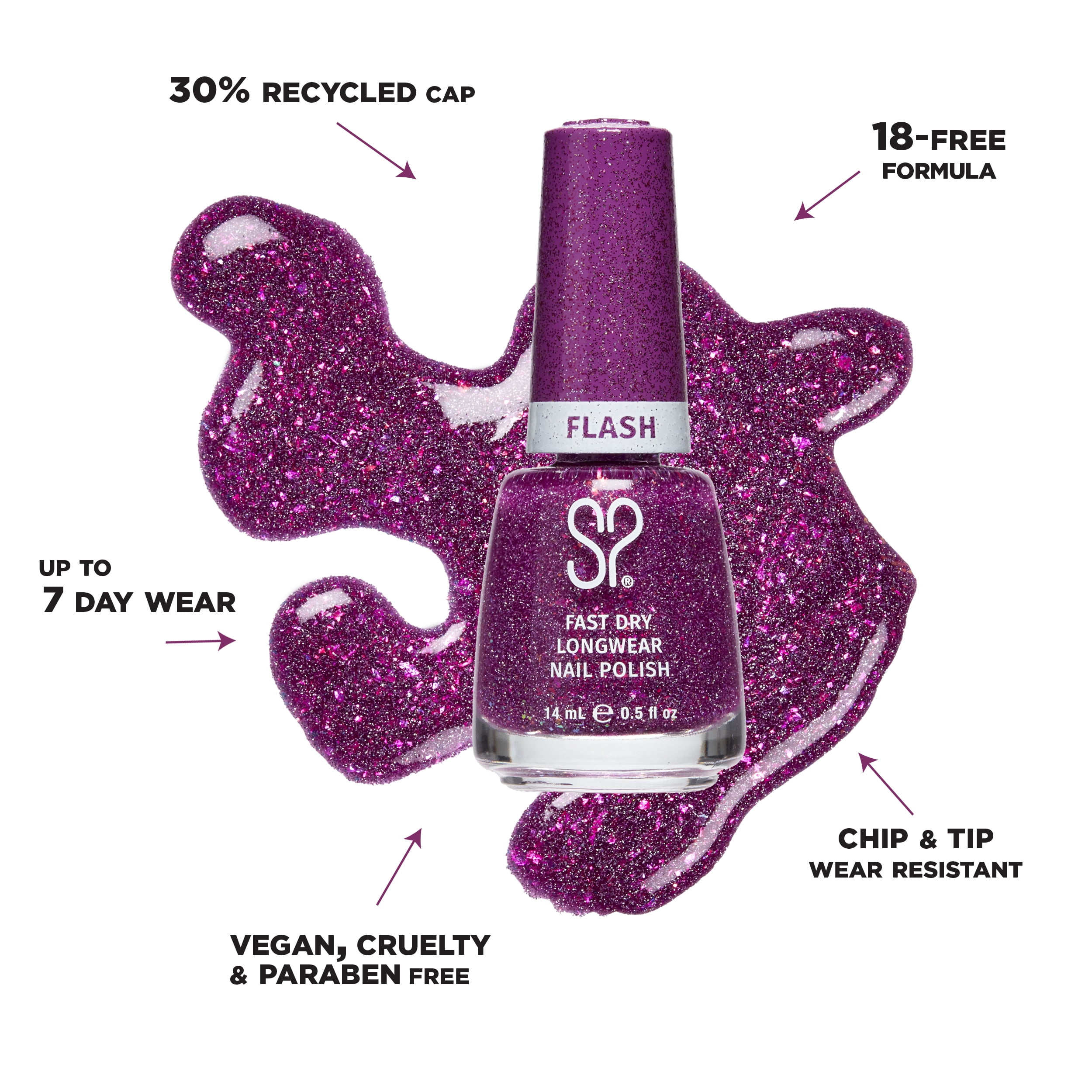 Salon Perfect Flash Nail Polish, 461 Gimme Space, 0.5 fl oz
