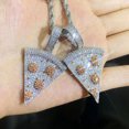 New Pizza Shape Pendant For Men Women Chain Iced Out Red Cubic Zircon