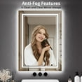 thumbnail image 2 of 24x32 LED Bathroom Mirror with Lights,Anti-Fog,Dimmable,Backlit + Front Lit,Memory,Wall-Mounted Vanity Mirrors,Double LED Vanity,3 Colors,Lighted Mirror,Stepless Dimming, 2 of 9