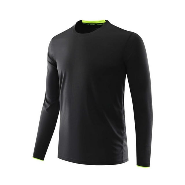 Timegard Workout Tops for Men Plus Size Long Sleeve Athletic Running Tee Shirts Breathable Fall Basic Tops