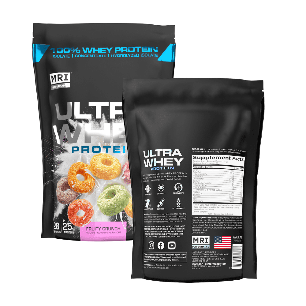 MRI Performance Ultra Whey Protein Powder, Fruity Crunch Flavor, 25g Protein, 28 Servings – Triple-Blend of Isolate, Hydrolyzed, and Concentrate