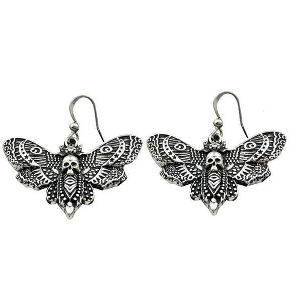 Necvior Goth Aesthetic Punk Style Moth Pendant Women Personality Earrings Gothic Drop Earrings Female Party Jewelry Gifts
