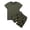 Army Green, variant on NordicNest Boy Summer Clothes Kids 2 Piece Outfit Cotton T-Shirt Shorts Set for Casual Wear