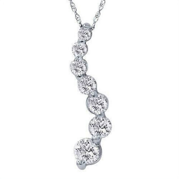 Pompeii 1ct Diamond Journey Pendant 14K White Gold New (G/H,SI)