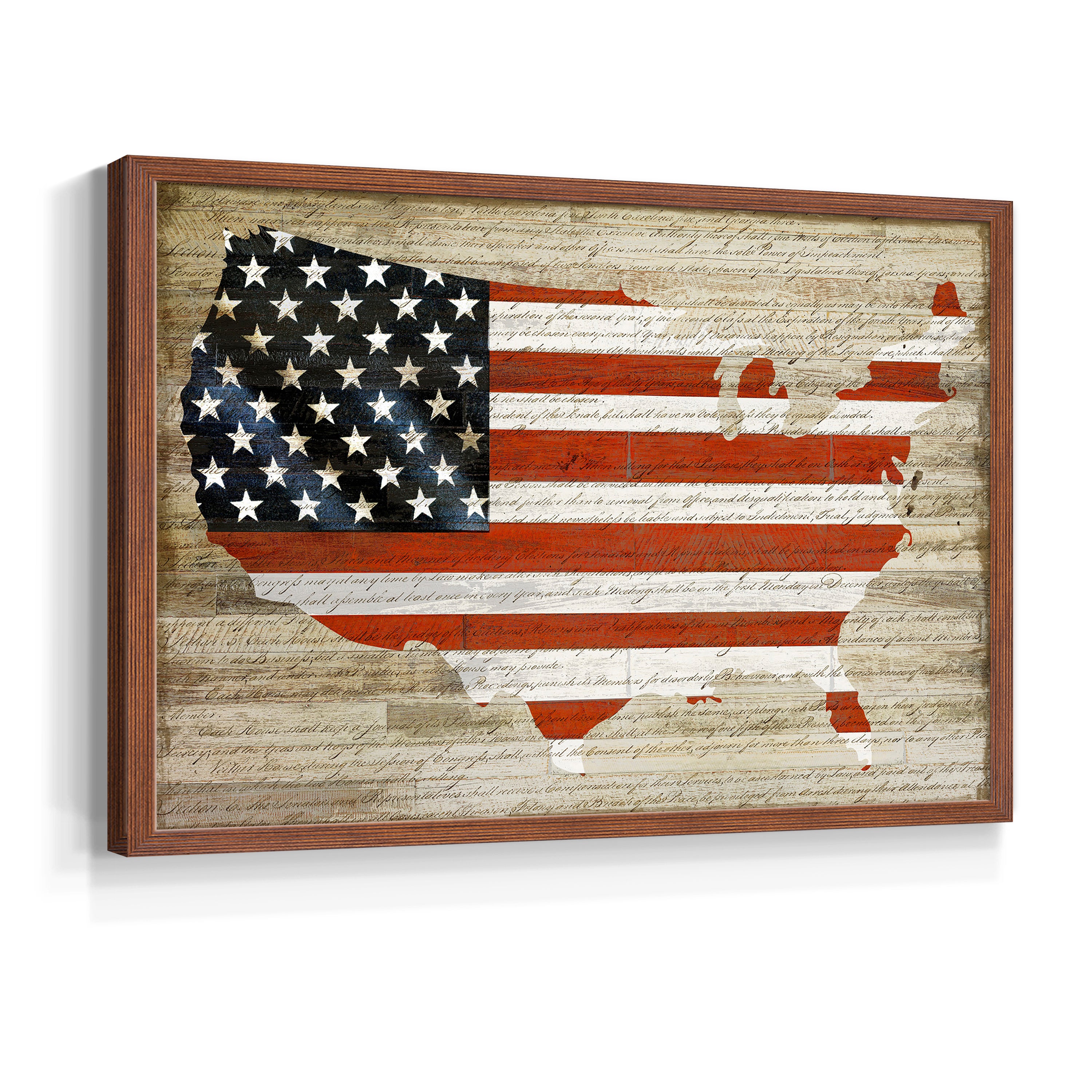 American Flag by Daniela Santiago - Restickable Framed Giclée Print