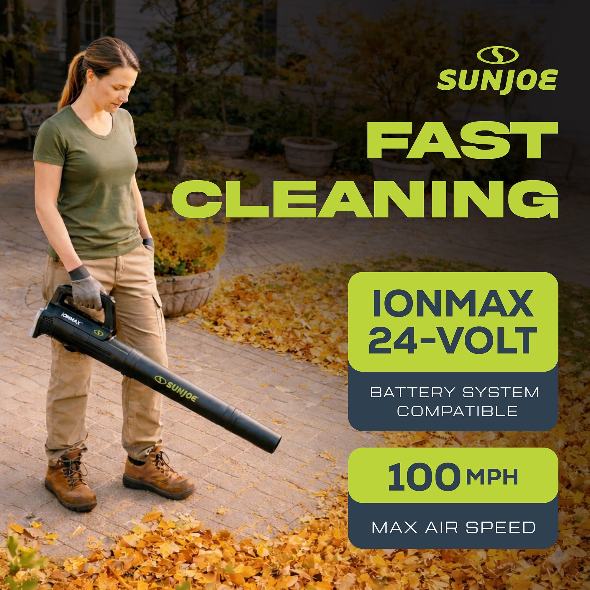 Open Box Sun Joe 24V Jet Leaf Blower Cordless Compact Turbine (Tool Only)