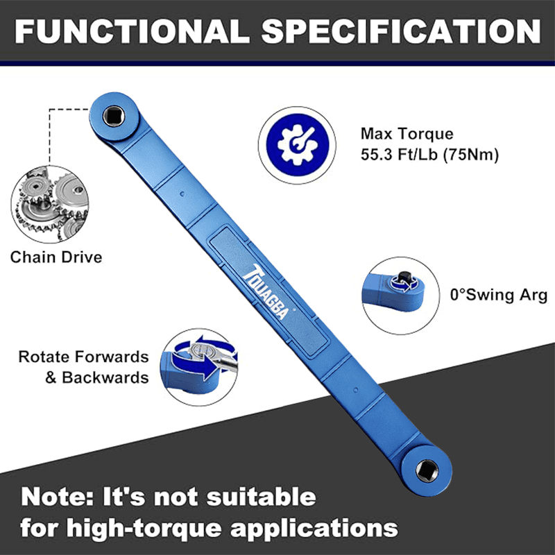 Impact Ready Offset Extension Wrench Set for Tight Spaces, Universal Reach Extension Tool with 1/2", 3/8" & 1/4" Square Drive Adapters, Zero-Degree Swing Design for Auto Repair & Home Maintenance