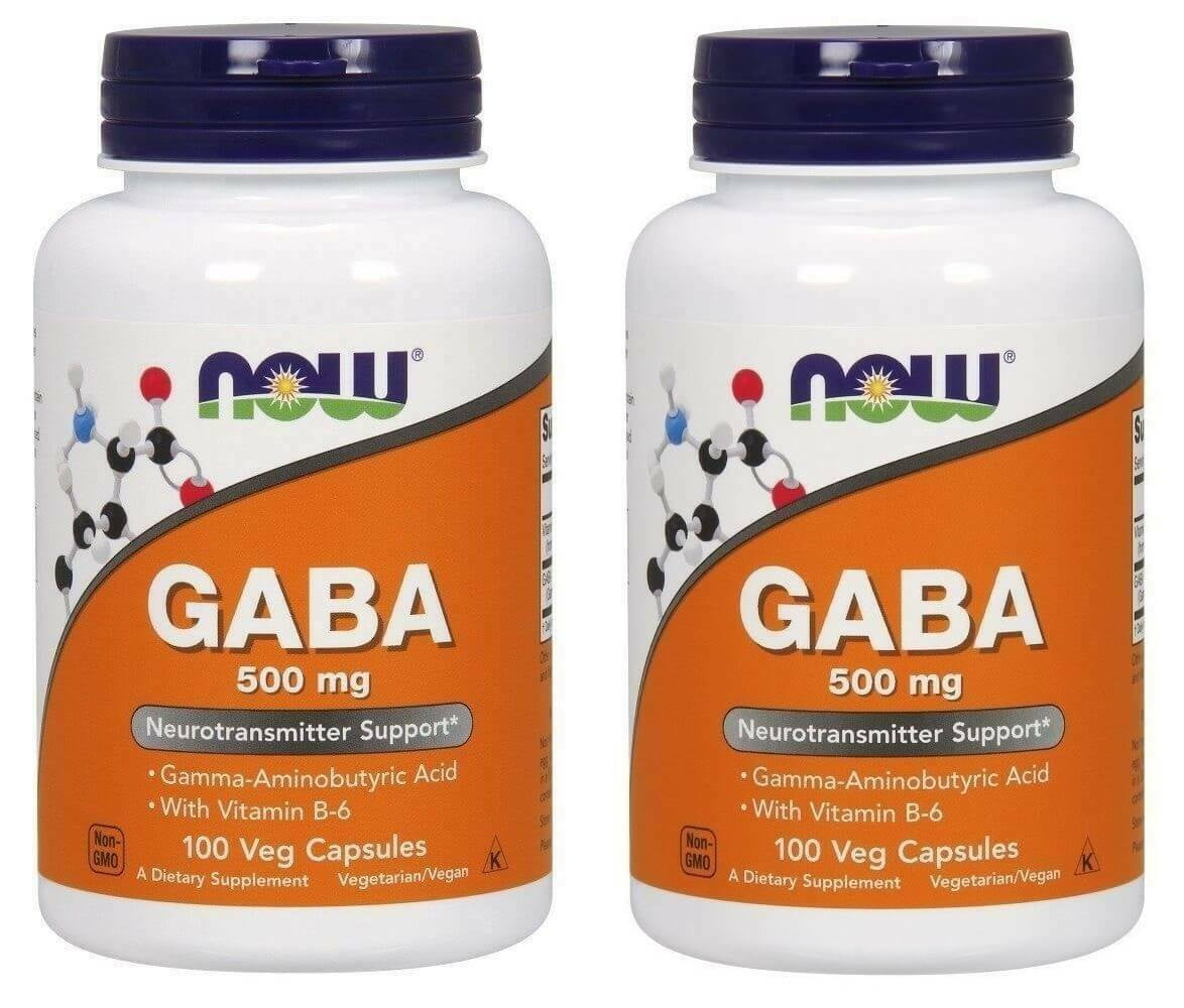 Now Foods - GABA, Neurotransmitter Support, 500 mg 100 Capsules - 2 Packs