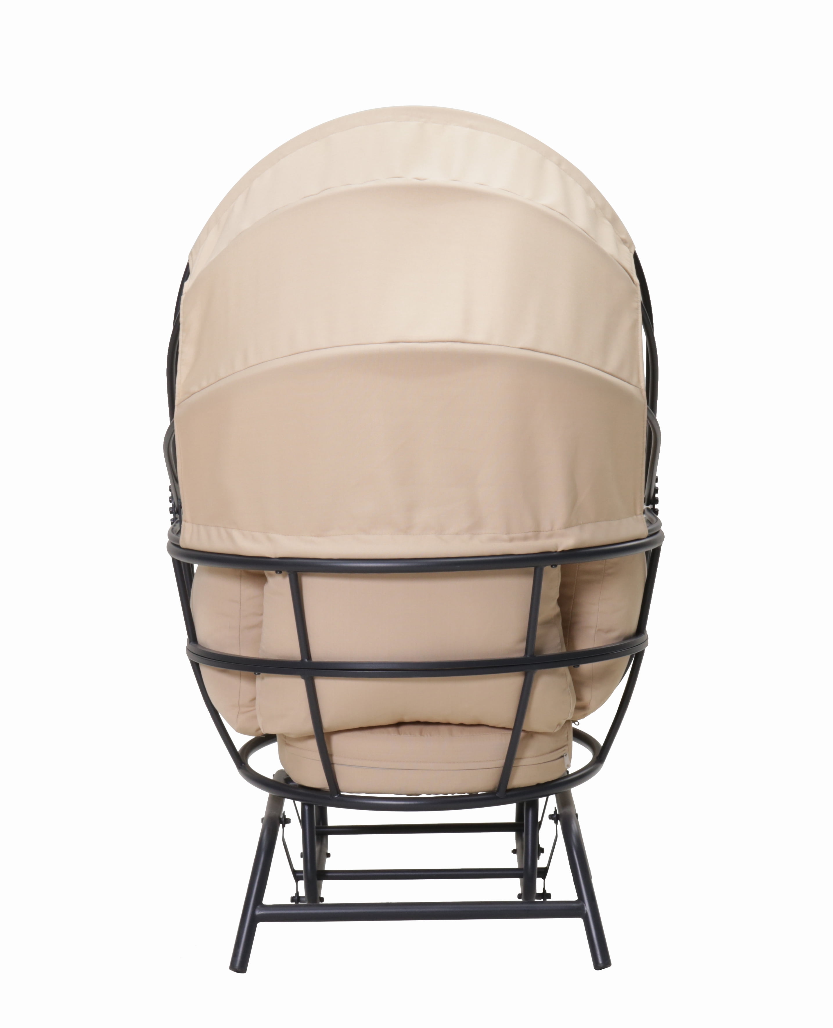 Outdoor Hanging Egg Chair, Swing Leisure Chair for Garden Backyard Patio Porch, Taupe Black