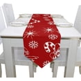 thumbnail image 4 of SKYSONIC Rectangle Christmas Red Background Printed Table Runner 13x70in for Wedding Birthday Holiday, 4 of 5