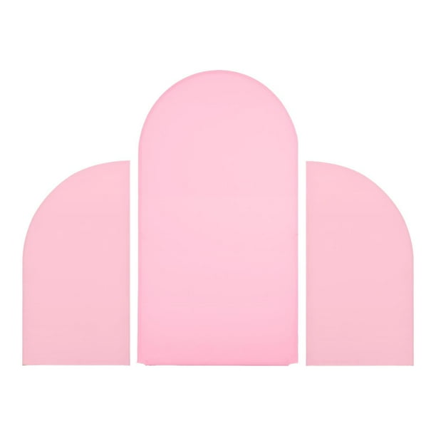 3 cubiertas de fondo de arco, cubiertas de arco de boda, cubiertas de soporte de arco de poliéster reutilizables para banquetes, bodas, recepciones, Rosa
