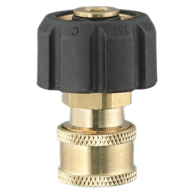 GLFILL Pressure Washer Quick Connect Fitting M22 15mm To 1/4 Inch Pressure Washer Hose Gun Adapter Brass Washer Quick Release Connector