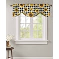 thumbnail image 2 of Tie Up Valance Curtain for Kitchen, Farm Blossom Sunflowers Rod Pocket Short Curtains Adjustable Tie-Up Shade Valances, Yellow Floral on Buffalo Lattice Window Treatment for Bathroom Living Room Bedroom, 2 of 7