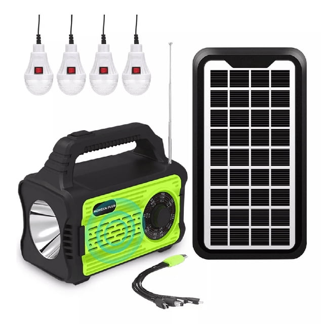 Sistema De Iluminación Solar 4 Focos Camping 6000mah Batería