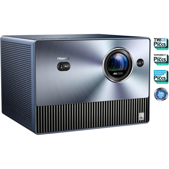 Restored Hisense C1, 4K UHD Triple Color RGB Laser Portable Mini Projector, up to 300", Vidd OS, Dolby Vision HDR10, 110% BT.2020 Color Gamut, 20w JBL Sound, Netflix, Auto Keystone Correction, MEMC (Refurbished)