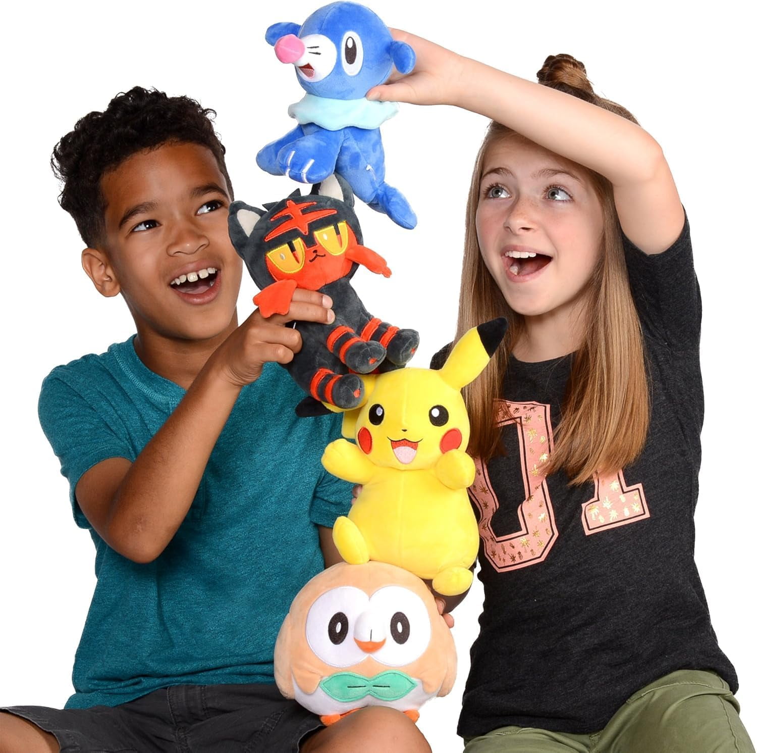 Pokemon 8" Plush Mystery Blind Box 5-Pack - Receive 5 Assorted Figures & Starters - Officially Licensed - Authentic Stuffed Animal Toy - Styles Vary - Gift for Kids, Boys, Girls