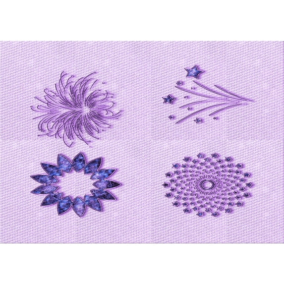 Ahgly Company Indoor Rectangle Patterned Heliotrope Purple Area Rugs, 2' x 4'