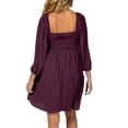 thumbnail image 3 of Long Sleeve Square Neckline Maternity Women Dots Loose Dress, 3 of 5