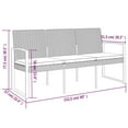 thumbnail image 4 of vidaXL 3-Seater Garden Bench with Cushions Black PP Rattan, 4 of 5