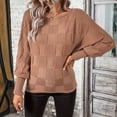 thumbnail image 2 of ChaoHeng Women Solid Color Round Neck Casual Loose Long Sleeved Pullover Knitted Sweater Clearance $10(Gold,S), 2 of 4