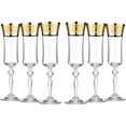 thumbnail image 2 of Glasstar 6 Oz Versailles Lead-Free Crystal Patterned Champagne Flutes, Wedding Gift, Gift for Anniversary, Set of 6, 2 of 4