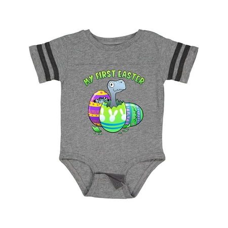 

Inktastic My First Easter Dinosaurs Hatching from Easter Eggs Gift Baby Boy or Baby Girl Bodysuit
