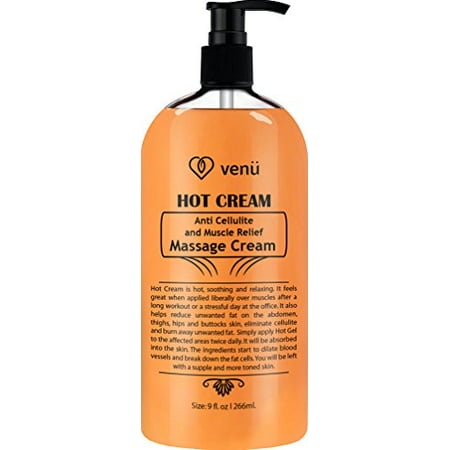 Hot Cream Anti Cellulite and Muscle Relief Gel, Muscle Rub and Muscle Massager Gel, Muscle Relaxant & Pain Relief Cream, Firms Skin, Fat to Flat, Treamtment - Tightens Skin, Soothes, Relaxes, 4OZ by