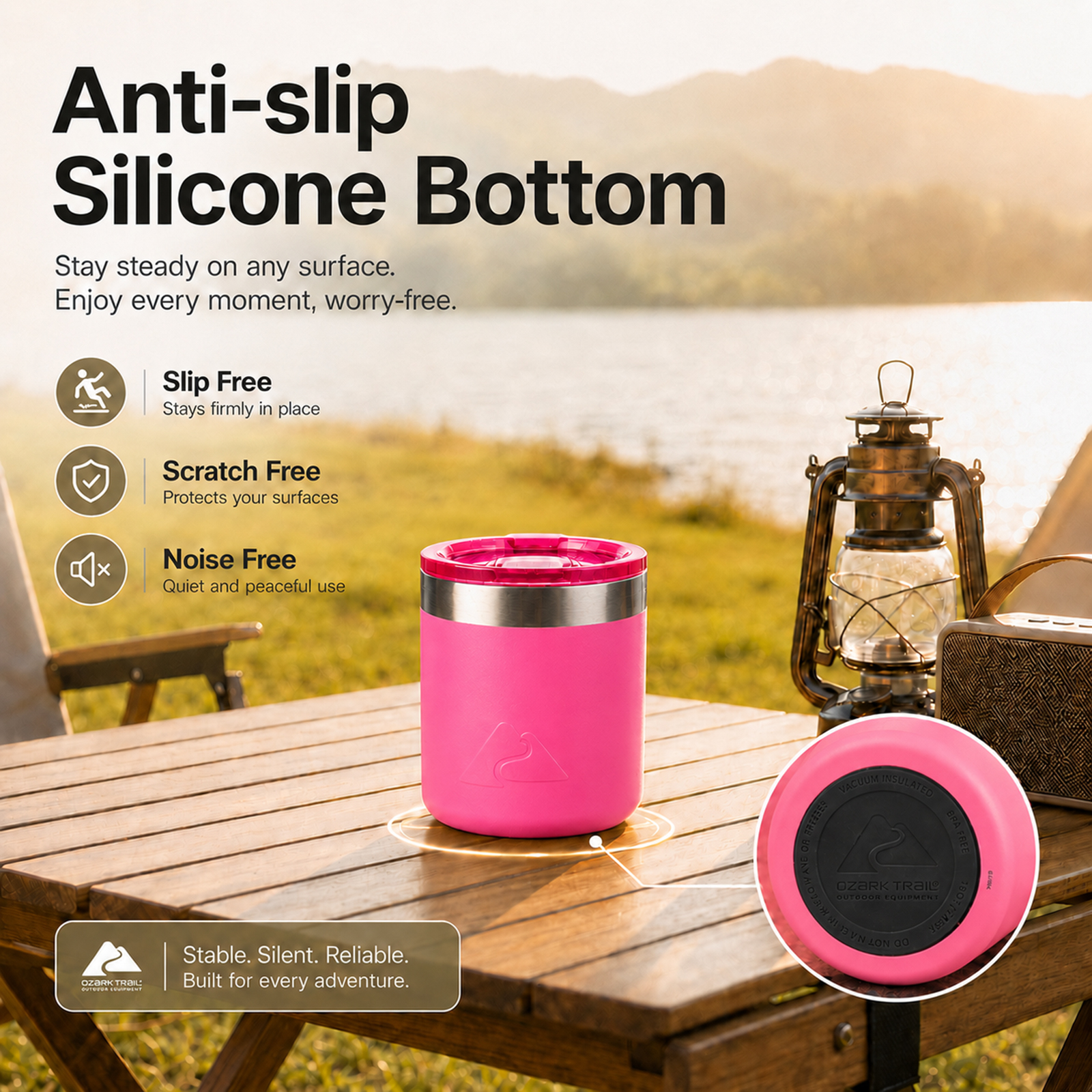 Vaso bajo de acero inoxidable con revestimiento cerámico de 10 oz con tapa deslizante de Tritán transparente magnética, rosa 4