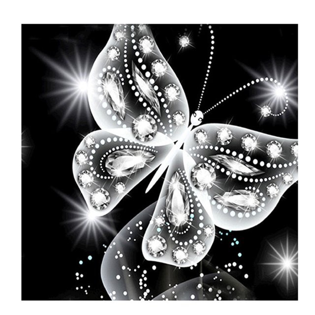 Kit de punto de cruz DIY con bordado de diamantes 5D con pintura de mariposa de diamantes de imitación