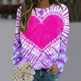 thumbnail image 2 of Sweatshirts for Teenagers Fashion Heart Tie-Dye Printed Crew Neck Casual Long Sleeve Pullover Tops Valentine Gift(Multicolor,XXL), 2 of 3