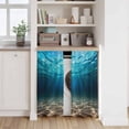 thumbnail image 6 of Light Blue Ocean Waves Kitchen Curtains 45 Inch Length, Summer Beach Coastal Abstract Tiers Curtains for Bathroom Bedroom Cafe, Light Filtering Small Window Treatment Short Drapes 2 Panels 42"Wx45"L, 6 of 8