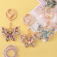 thumbnail image 3 of SmartBy Rhinestone Butterfly Keychain Sparkly Butterfly Charm with Keyring Elegant Enamel Butterfly Keychain Gift for Women Girls, 3 of 6